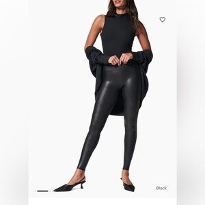 Spanx Faux Leather Leggings – Size Large Tall – Black